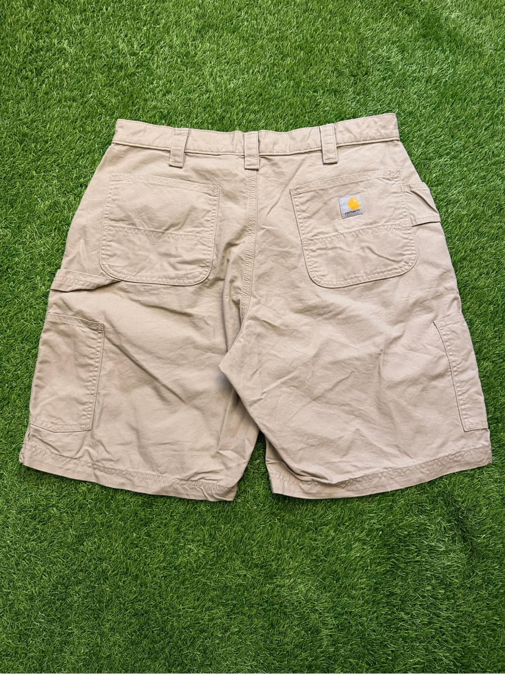 Tan Carhartt loose fit carpenter shorts